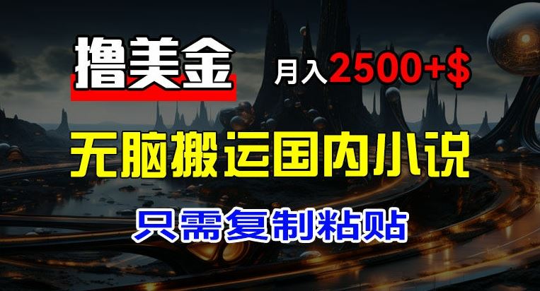 最新撸美金项目，搬运国内小说爽文，只需复制粘贴，稿费月入2500+美金，新手也能快速上手【揭秘】-网赚联盟