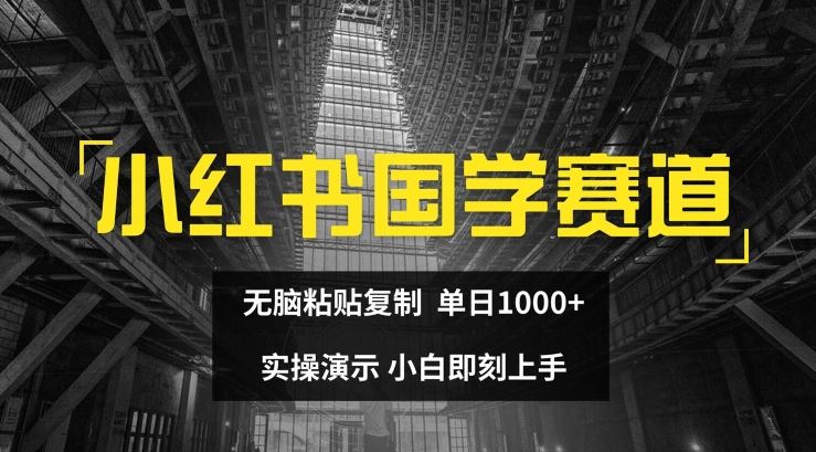小红书国学赛道，无脑粘贴复制，单日1K，实操演示，小白即刻上手【揭秘】-网赚联盟