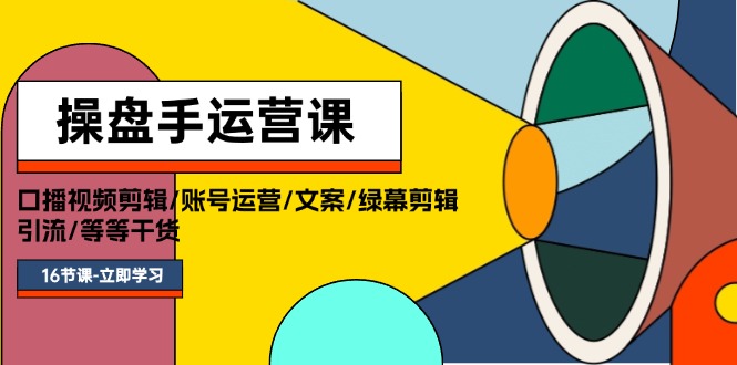 （11803期）操盘手运营课程：口播视频剪辑/账号运营/文案/绿幕剪辑/引流/干货/16节-网赚联盟