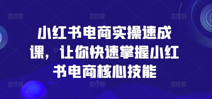小红书电商实操速成课，让你快速掌握小红书电商核心技能-网赚联盟