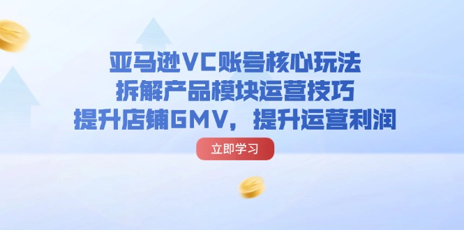 （11848期）亚马逊VC账号核心玩法，拆解产品模块运营技巧，提升店铺GMV，提升运营利润-网赚联盟