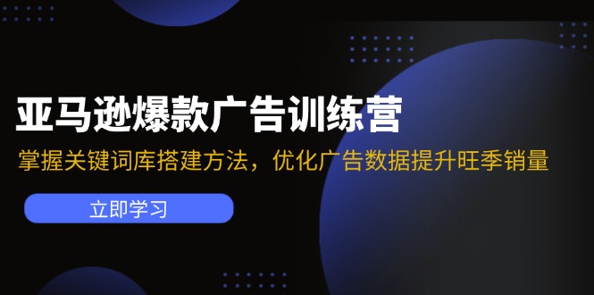 （11858期）亚马逊爆款广告训练营：掌握关键词库搭建方法，优化广告数据提升旺季销量-网赚联盟
