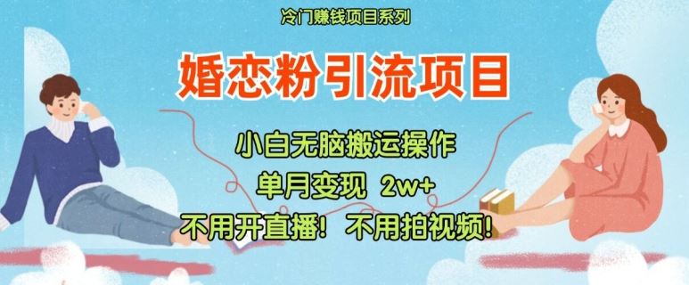 小红书婚恋粉引流，不用开直播，不用拍视频，不用做交付【揭秘】-网赚联盟