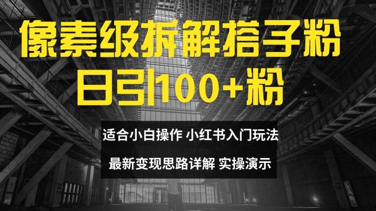 像素级拆解搭子粉，日引100+，小白看完可上手，最新变现思路详解【揭秘】-网赚联盟