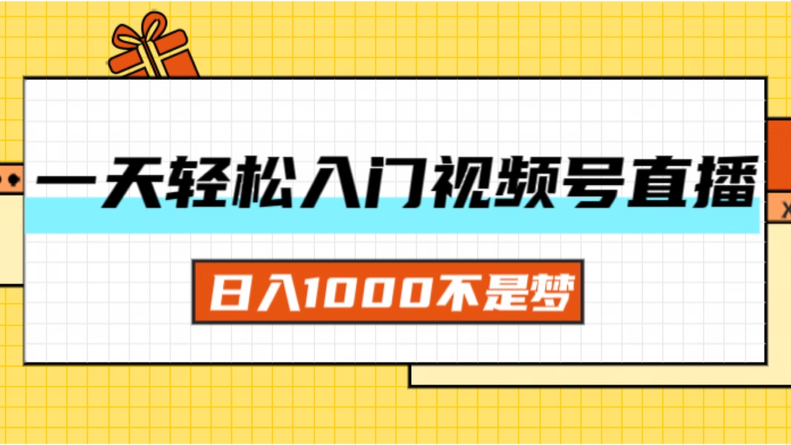 （11906期）一天入门视频号直播带货，日入1000不是梦-网赚联盟