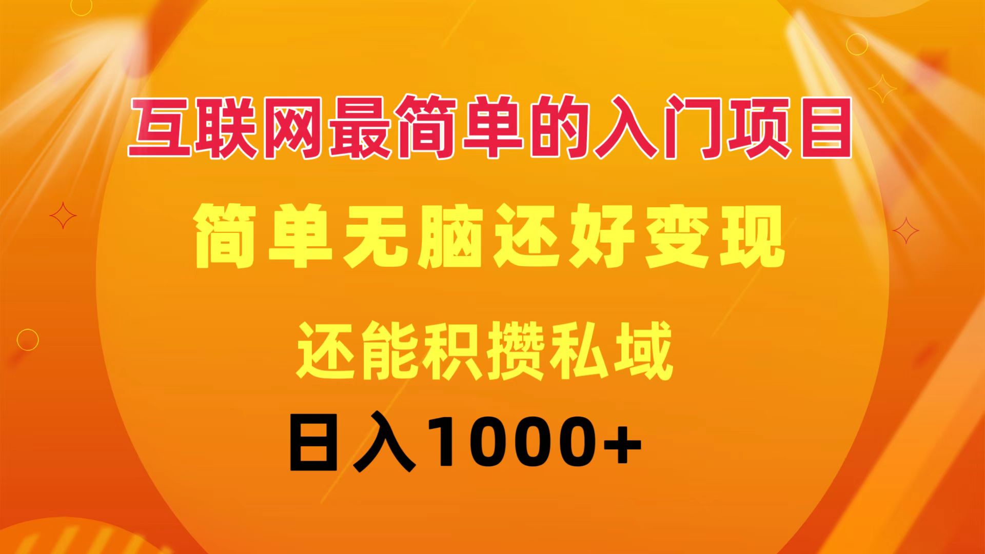 （11922期）互联网最简单的入门项目：简单无脑变现还能积攒私域一天轻松1000+-网赚联盟