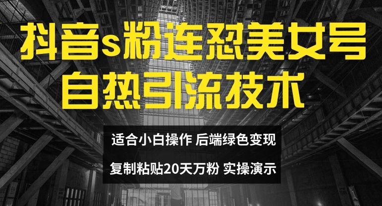 抖音s粉连怼美女号自热引流技术复制粘贴，20天万粉账号，无需实名制，矩阵操作【揭秘】-网赚联盟