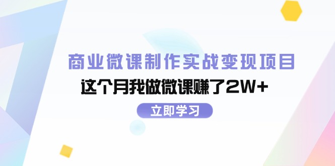 （11959期）商业微课制作实战变现项目，这个月我做微课赚了2W+-网赚联盟
