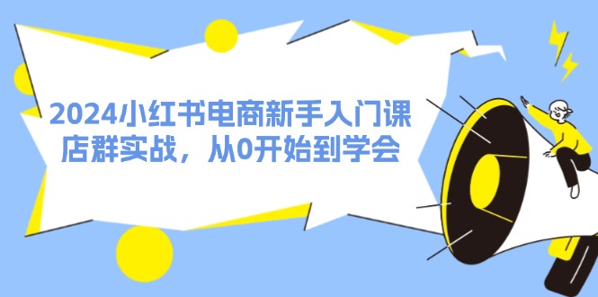 2024小红书电商新手入门课，店群实战，从0开始到学会（31节）-网赚联盟