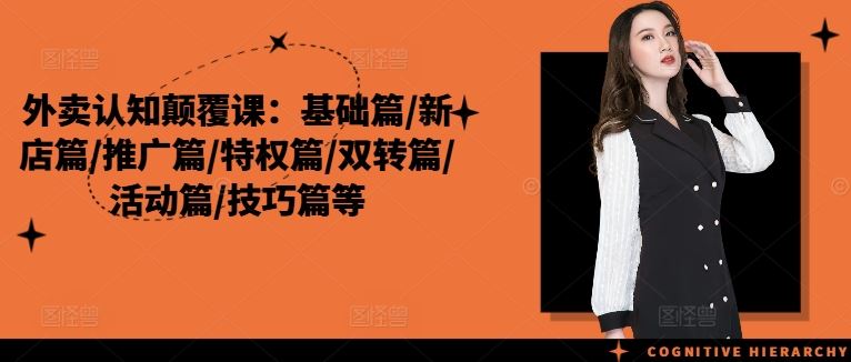 外卖认知颠覆课：基础篇/新店篇/推广篇/特权篇/双转篇/活动篇/技巧篇等-网赚联盟