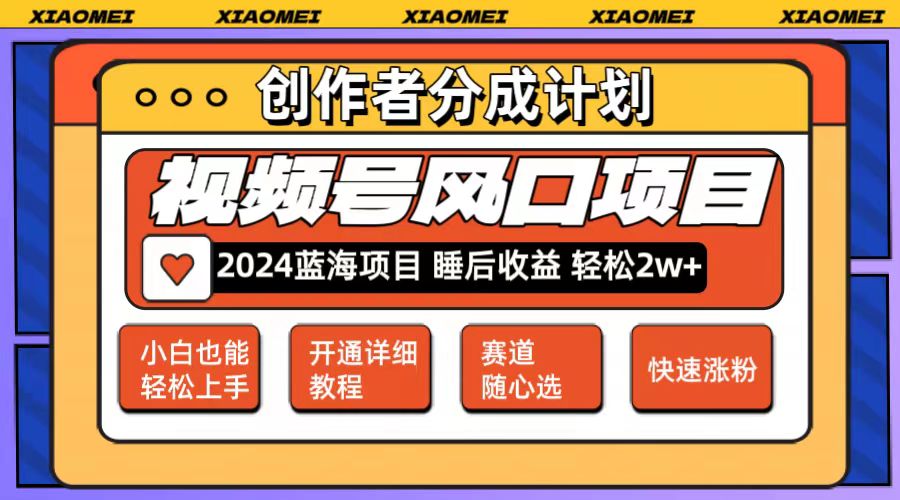 （12084期）微信视频号大风口项目 轻松月入2w+ 多赛道选择，可矩阵，玩法简单轻松上手-网赚联盟