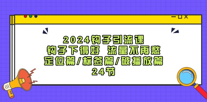 （12097期）2024钩子·引流课：钩子下得好 流量不再愁，定位篇/标签篇/破播放篇/24节-网赚联盟