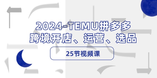 （12106期）2024-TEMU拼多多·跨境开店、运营、选品（25节视频课）-网赚联盟