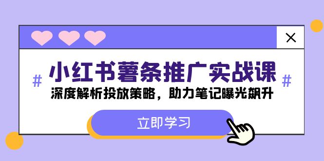 小红书-薯条推广实战课：深度解析投放策略，助力笔记曝光飙升-网赚联盟