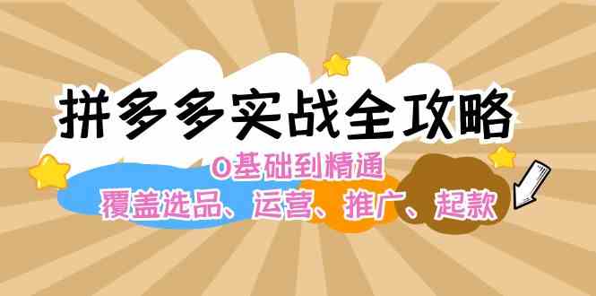 拼多多实战全攻略：0基础到精通，覆盖选品、运营、推广、起款-网赚联盟