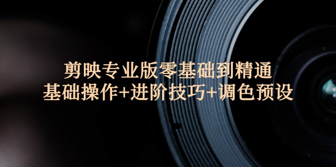 （12310期）剪映专业版零基础到精通：基础操作+进阶技巧+调色预设"-网赚联盟