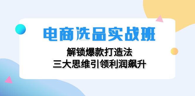 （12398期）电商选品实战班：解锁爆款打造法，三大思维引领利润飙升-网赚联盟