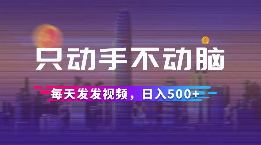 （12433期）只动手不动脑，每天发发视频，日入500+-网赚联盟