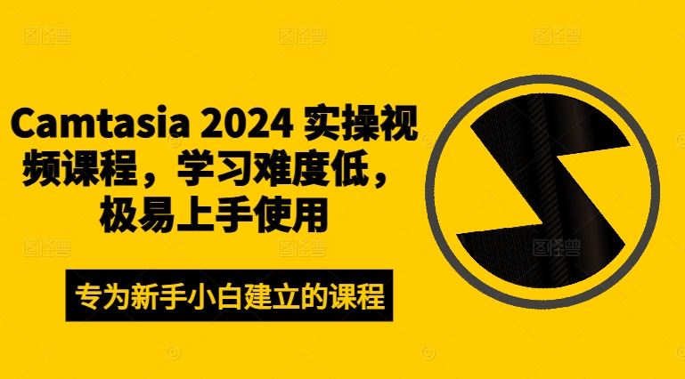 Camtasia 2024 实操视频课程，学习难度低，极易上手使用-网赚联盟