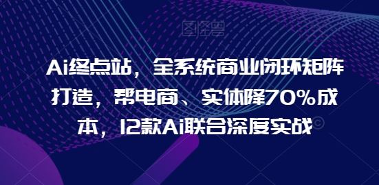 Ai终点站，全系统商业闭环矩阵打造，帮电商、实体降70%成本，12款Ai联合深度实战【0906更新】-网赚联盟