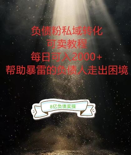 负债粉掘金计划，帮助负债者解决问题，债务规划，债务重组，最好的变现方式【揭秘】-网赚联盟