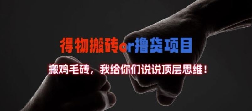 得物搬砖撸货项目?掰下数据，我给你们说说顶层思维【揭秘】-网赚联盟