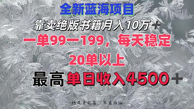（12512期）靠卖绝版书籍月入10W+,一单99-199，一天平均20单以上，最高收益日入4500+-网赚联盟