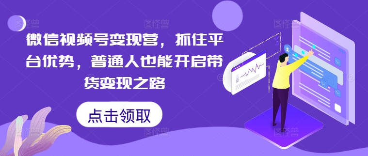 微信视频号变现营，抓住平台优势，普通人也能开启带货变现之路-网赚联盟