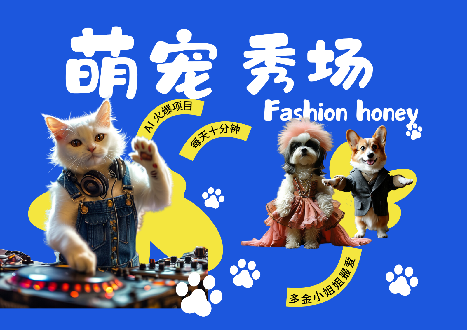 酷飒动物跳舞走秀  时尚喵FASHION汪 多金小姐姐最爱的 轻松月入破W-网赚联盟