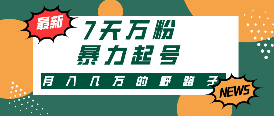 （13047期）3-7天万粉，快手暴力起号，多种变现方式，新手小白秒上手，单月变现几…-网赚联盟