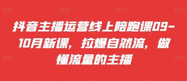 抖音主播运营线上陪跑课09-10月新课，拉爆自然流，做懂流量的主播-网赚联盟