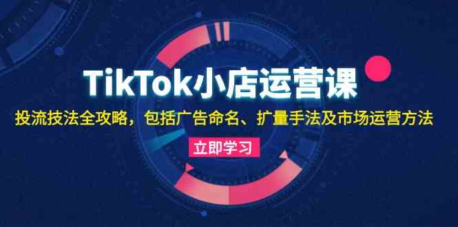 TikTok小店运营课：投流技法全攻略，包括广告命名 扩量手法及市场运营方法-网赚联盟