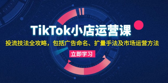 （13063期）TikTok小店运营课：投流技法全攻略，包括广告命名 扩量手法及市场运营方法-网赚联盟