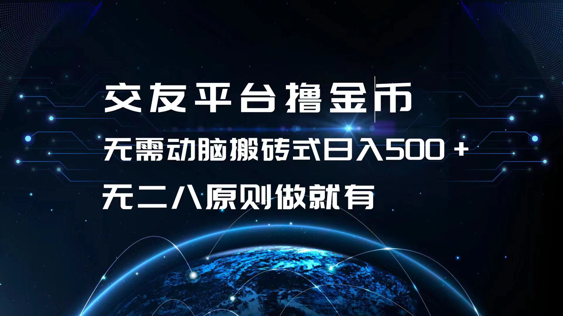 （13091期）交友平台撸金币，无需动脑搬砖式日入500+，无二八原则做就有，可批量矩…-网赚联盟