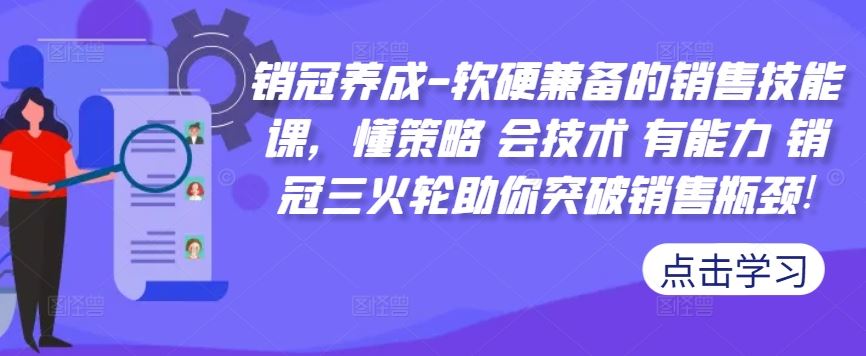 销冠养成-软硬兼备的销售技能课，懂策略 会技术 有能力 销冠三火轮助你突破销售瓶颈!-网赚联盟