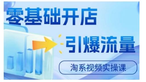 淘宝电商视频实操课，零基础开店，引爆流量-网赚联盟
