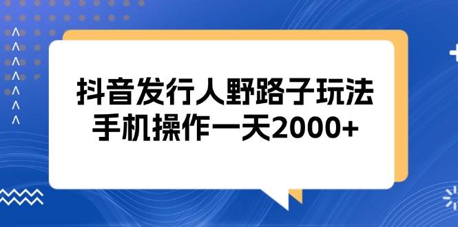 （13220期）抖音发行人野路子玩法，手机操作一天2000+-网赚联盟