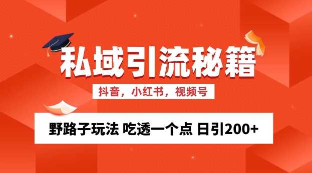 私域流量的精准化获客方法 野路子玩法 吃透一个点 日引200+ 【揭秘】-网赚联盟