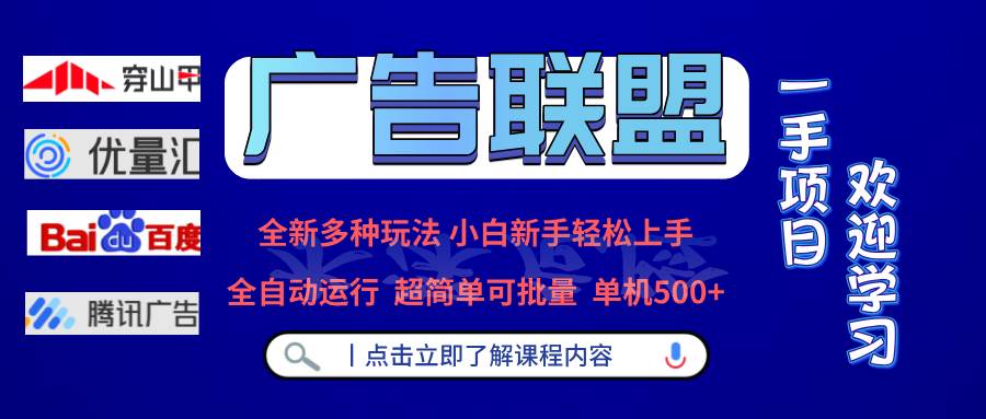（13258期）广告联盟 全新多种玩法 单机500+  全自动运行  可批量运行-网赚联盟