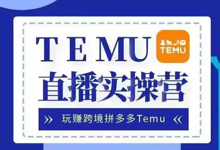 Temu直播实战营，玩赚跨境拼多多Temu，国内电商卷就出海赚美金-网赚联盟