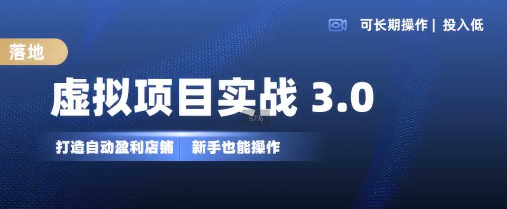 虚拟项目实战3.0，打造自动盈利店铺，可长期操作投入低，新手也能操作-网赚联盟