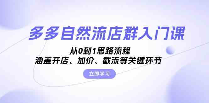 多多自然流店群入门课，从0到1思路流程，涵盖开店、加价、截流等关键环节-网赚联盟