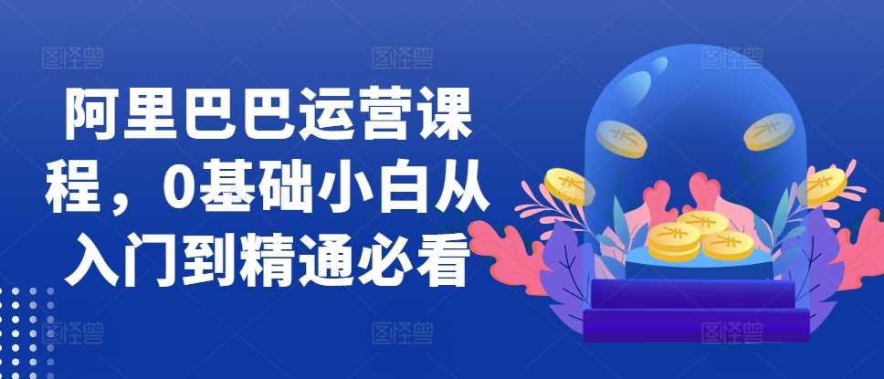 阿里巴巴运营课程，0基础小白从入门到精通必看-网赚联盟