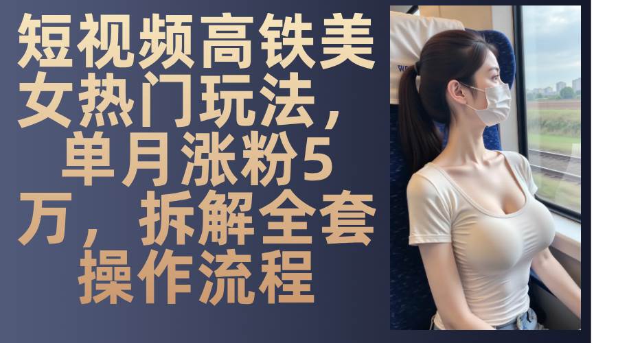 （13318期）短视频高铁美女热门玩法，单月涨粉5万，拆解全套操作流程-网赚联盟
