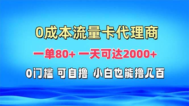 （13391期）免费流量卡代理一单80+ 一天可达2000+-网赚联盟