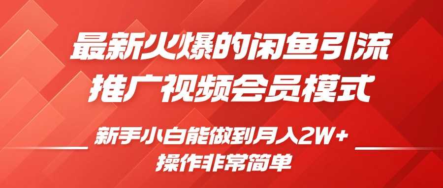 闲鱼引流推广影视会员，0成本就可以操作，新手小白月入过W+【揭秘】-网赚联盟