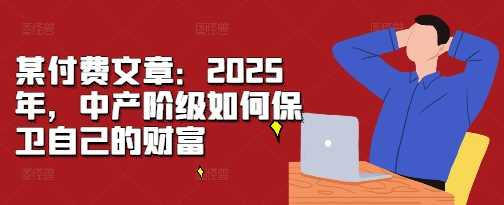 某付费文章：2025年，中产阶级如何保卫自己的财富-网赚联盟