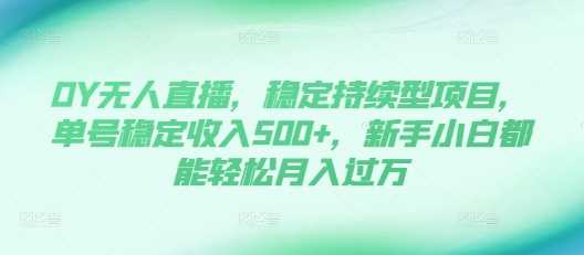 DY无人直播，稳定持续型项目，单号稳定收入500+，新手小白都能轻松月入过万【揭秘】-网赚联盟