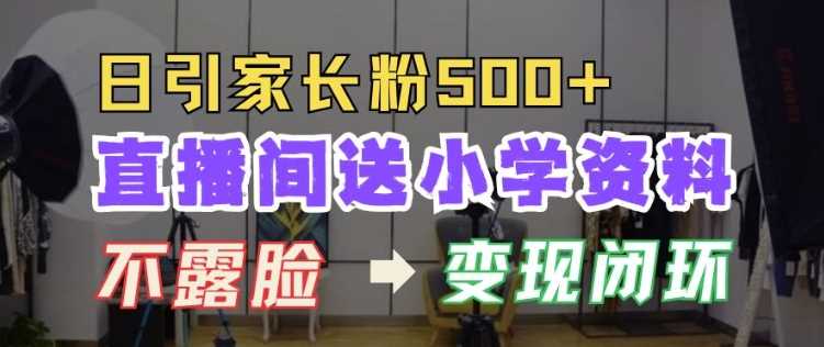 直播间送小学资料，每天引流家长粉500+，变现闭环模式【揭秘】-网赚联盟