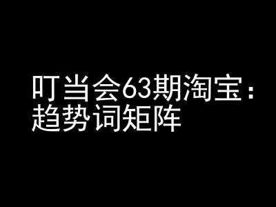 《淘宝天猫打爆班》原创高阶技术第63期，趋势词矩阵技术和玩法-网赚联盟